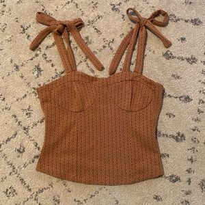 Free People bustier shoulder tie top. Size SMALL.